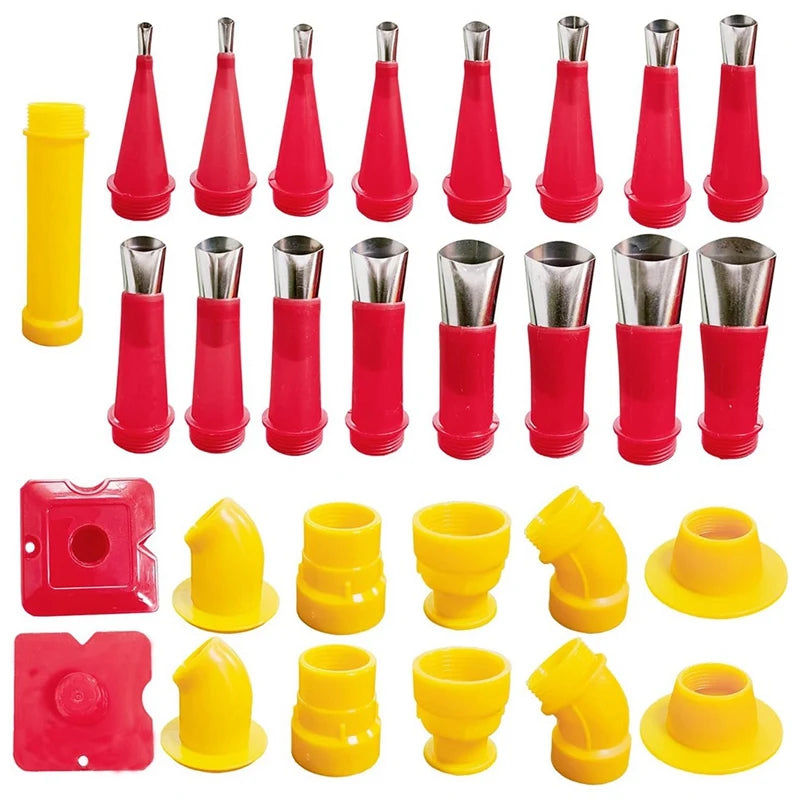 29PCS Universal Integrated Rubber Nozzle Tool Kit,Caulking Tips,Caulking Nozzles For Sausage Caulking Tools Durable Easy To Use Peaceful Pleasures Health and Wellness NONE