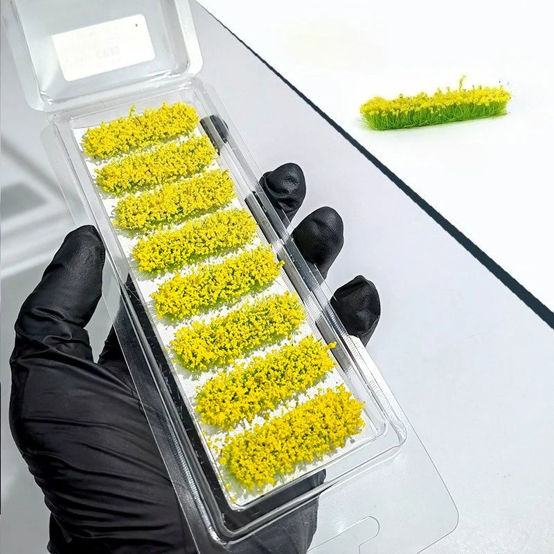 8-Piece Mini Faux Flower & Grass Clusters | Micro Landscape Decor