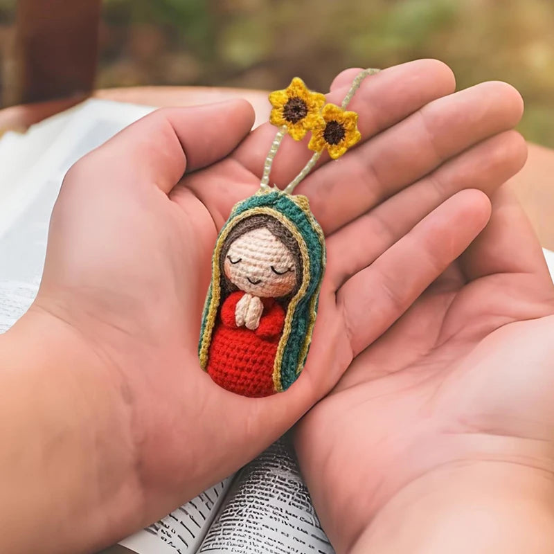 Virgin Mary Crochet Figurine | Car & Home Hanging Decor Religious Figurine Peaceful Pleasures Health and Wellness