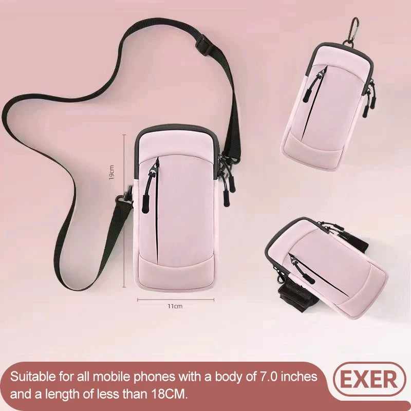 Running Bag For Phone arm Bag for Phone Mobile phone Armband Cell Phone Bag for running sports Armband for phone for running bag Peaceful Pleasures Health and Wellness Pink with strap