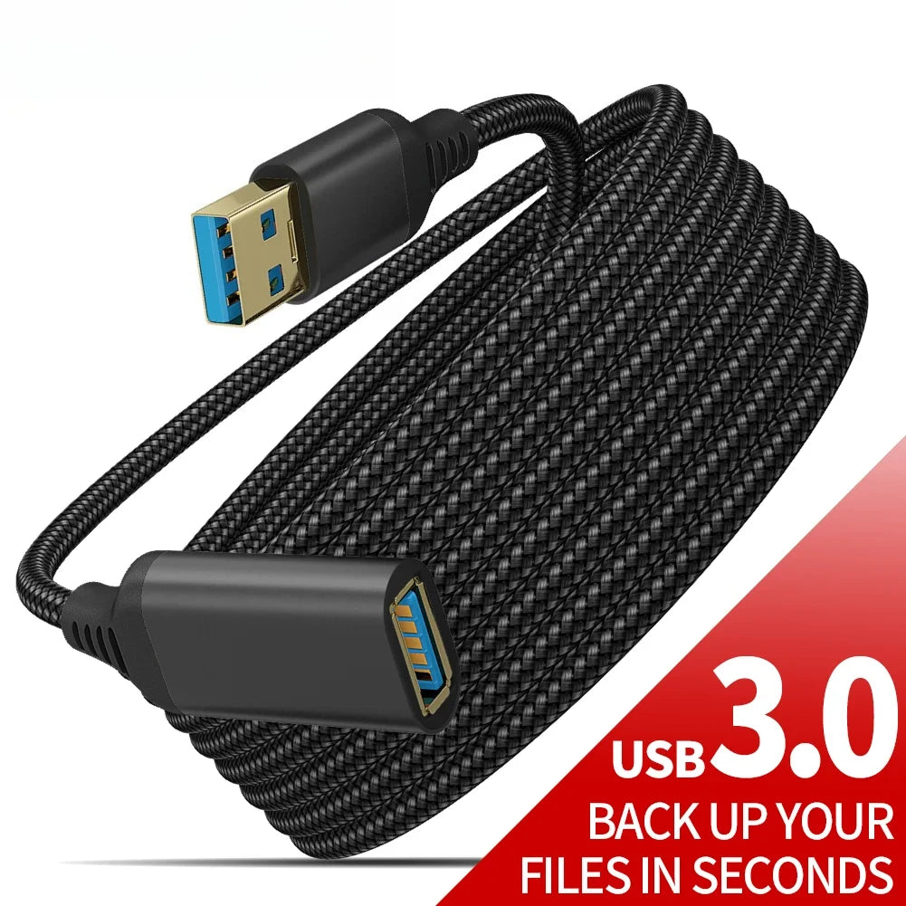 USB 3.0 Extension Cable Nylon Braided Male to Female High Speed 5Gbps Data Transfer Cord for Computer Printer Camera Peaceful Pleasures Health and Wellness