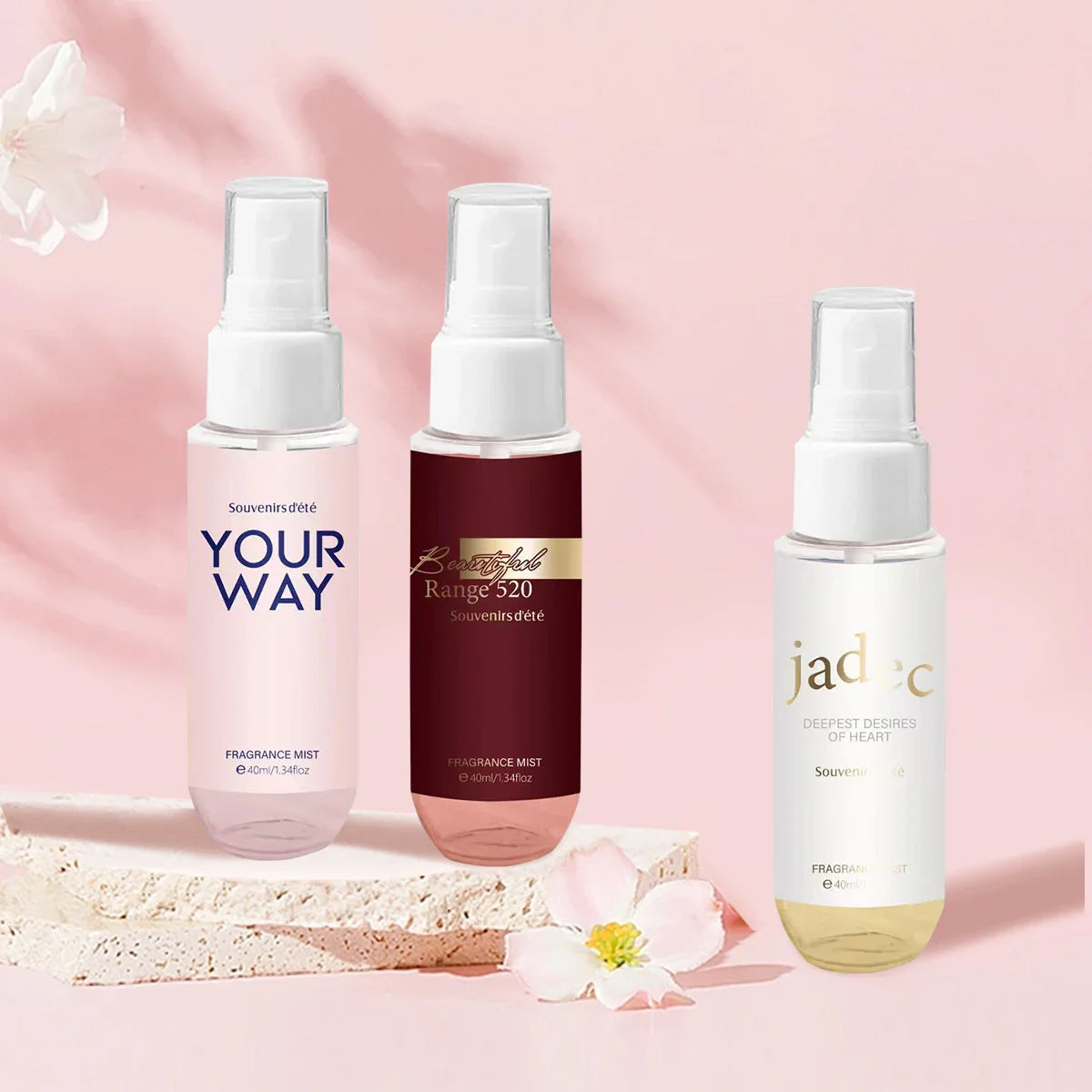4-Piece Floral Body Perfume Spray – Alcohol-Free Women's Gift Set