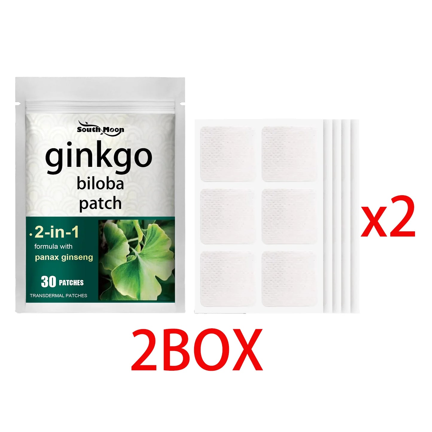 Ginkgo Biloba & Ginseng Herbal Focus Patches – 30-Pack