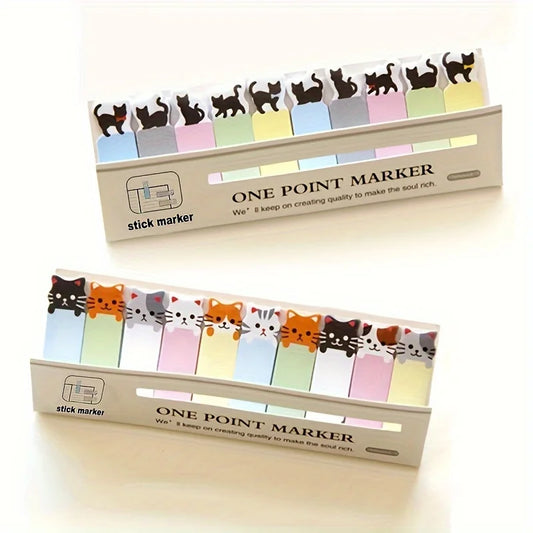 150-Sheet Cute Cat Sticky Notes – Memo Pads & Bookmarks Sticky Note Set Peaceful Pleasures Health and Wellness