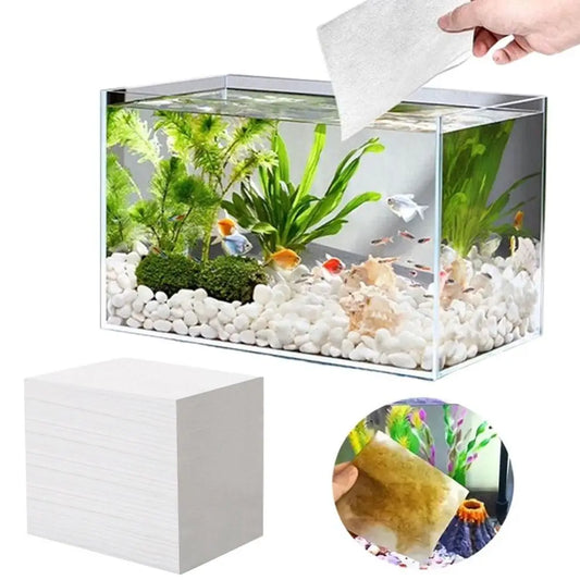 100-Pack Aquarium Water Clarifying Filter Pads | De-Yellowing Aquarium Filter Pads Oasis Select