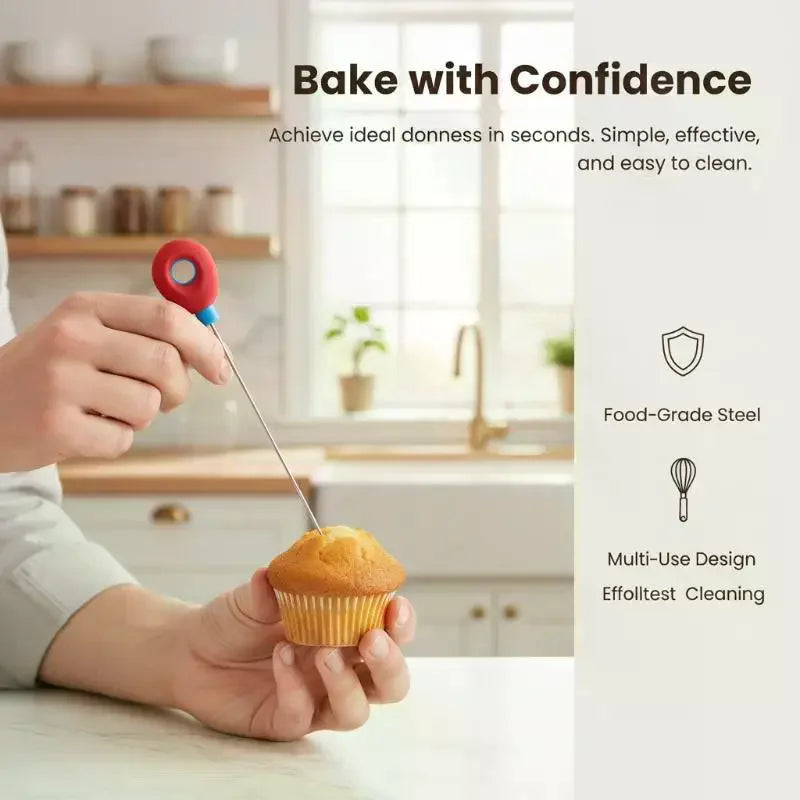 Reusable Cake Tester Probe with Non-Slip Silicone Handle