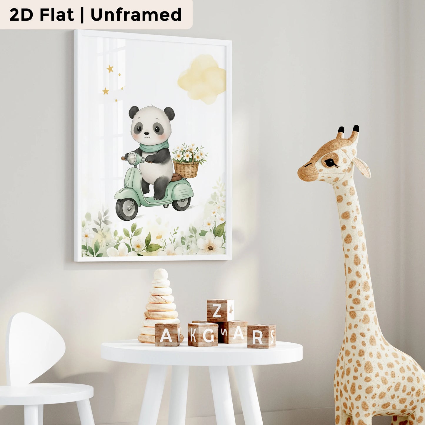 3-Piece Elephant & Panda Canvas Wall Art Print | Home Decor