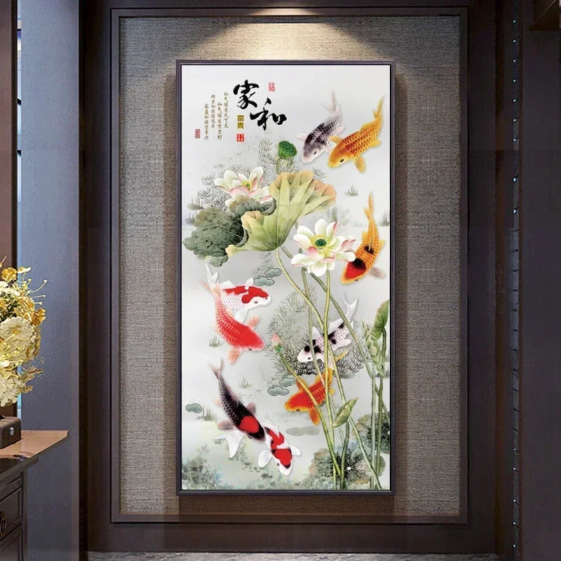 Home and Wanshi Xing Decorative Painting Landscape Mural Painting New Chinese Beginner Style Hanging Painting Home Decor Peaceful Pleasures Health and Wellness