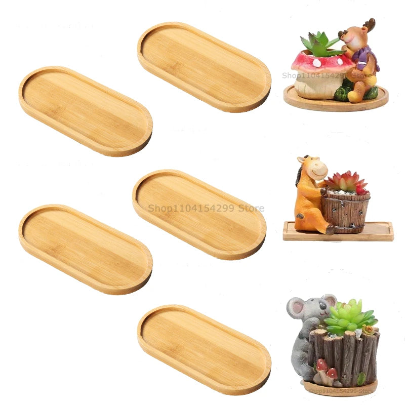 Bamboo Multi-Purpose Tray Set | Plant, Kitchen & Bathroom Use