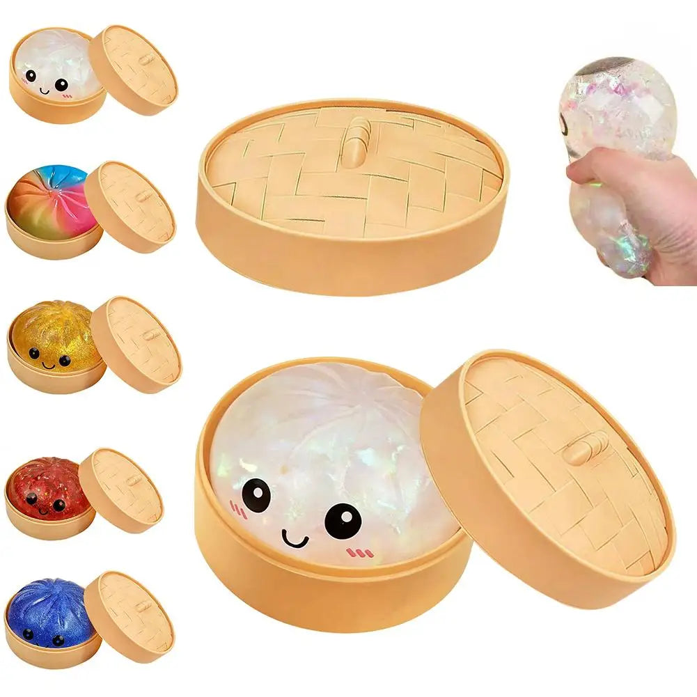 Colorful Crystal Buns Stress Relief Squeeze Toy Peaceful Pleasures Health and Wellness