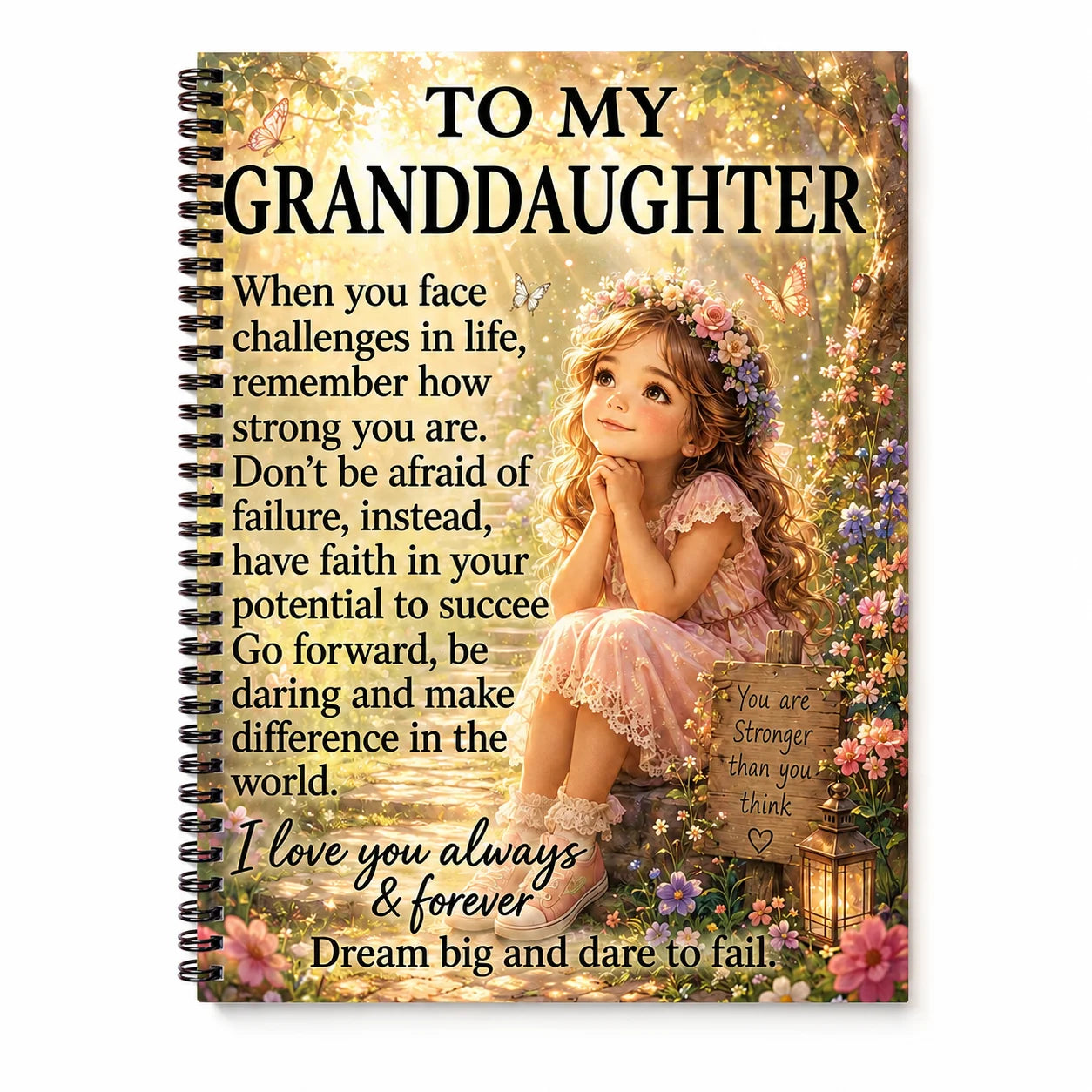 My Granddaughter Inspirational Notebook Filled Love Faith