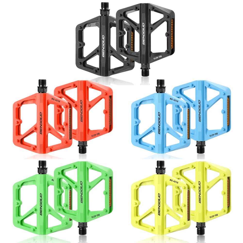 Ultralight Nylon Bike Pedals with Reflector – Double DU Bearing Peaceful Pleasures Health and Wellness
