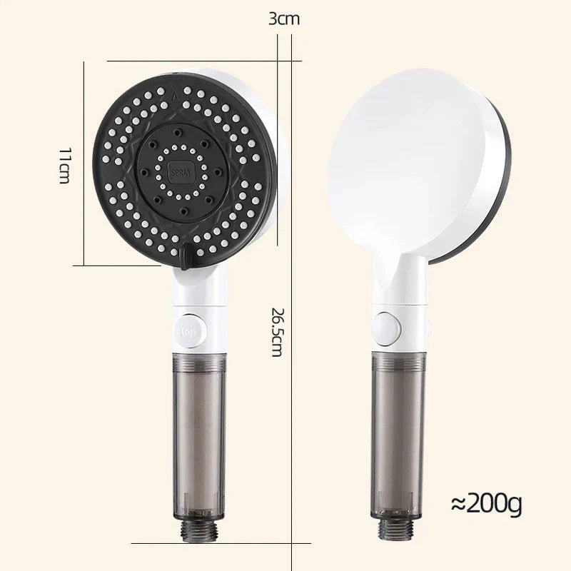 6-Mode High Pressure Filtered Shower Head Set | Anti-Limescale
