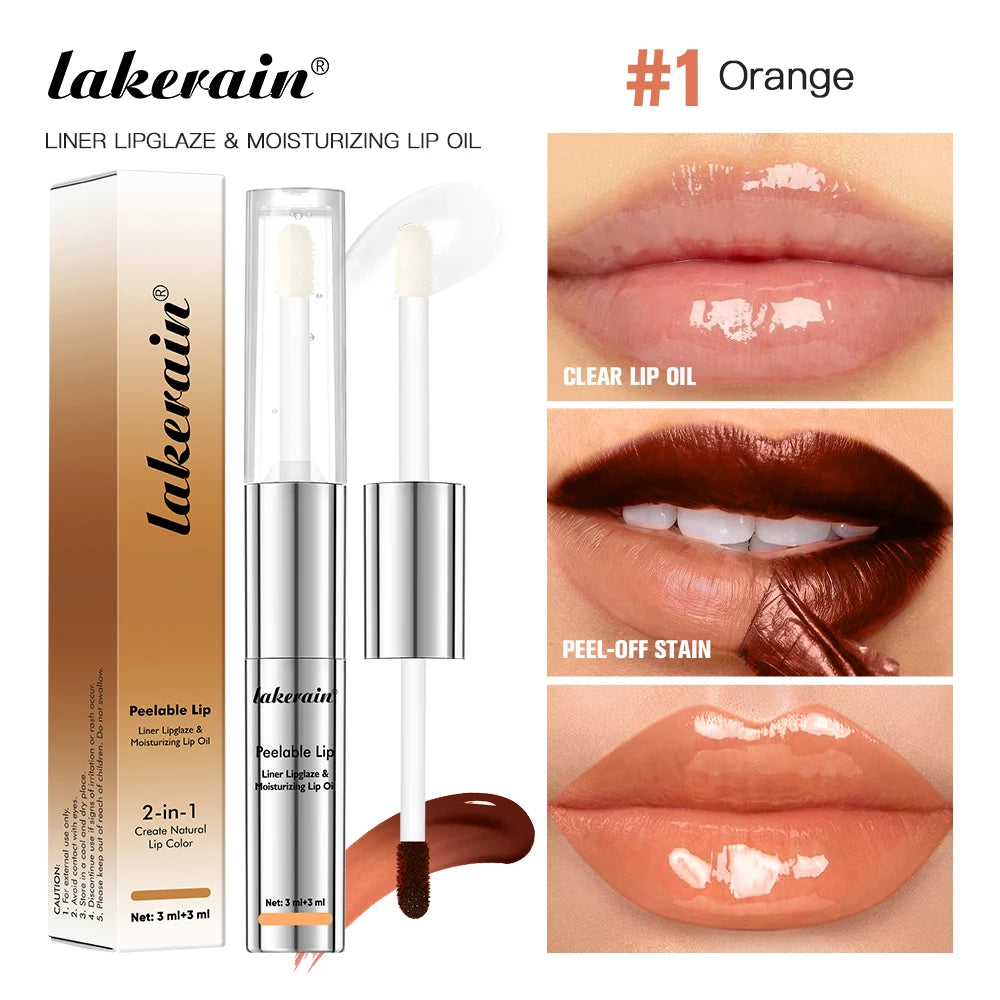 Peel Off Lip Liner & Lip Gloss Duo – Waterproof Matte Long Lasting Lip Liner & Gloss Peaceful Pleasures Health and Wellness 1Orange