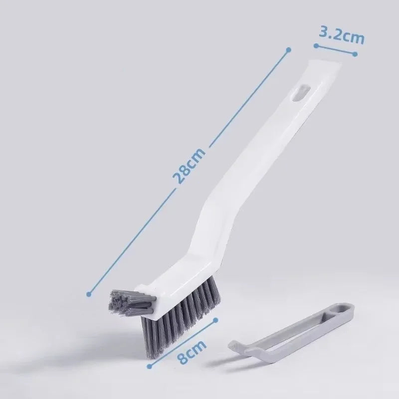 Effective Cleaning Brush for Corners and Gaps - 2-in-1 Multipurpose Bathroom and Floor Tiles Cleaning Brush Peaceful Pleasures Health and Wellness Double headed white