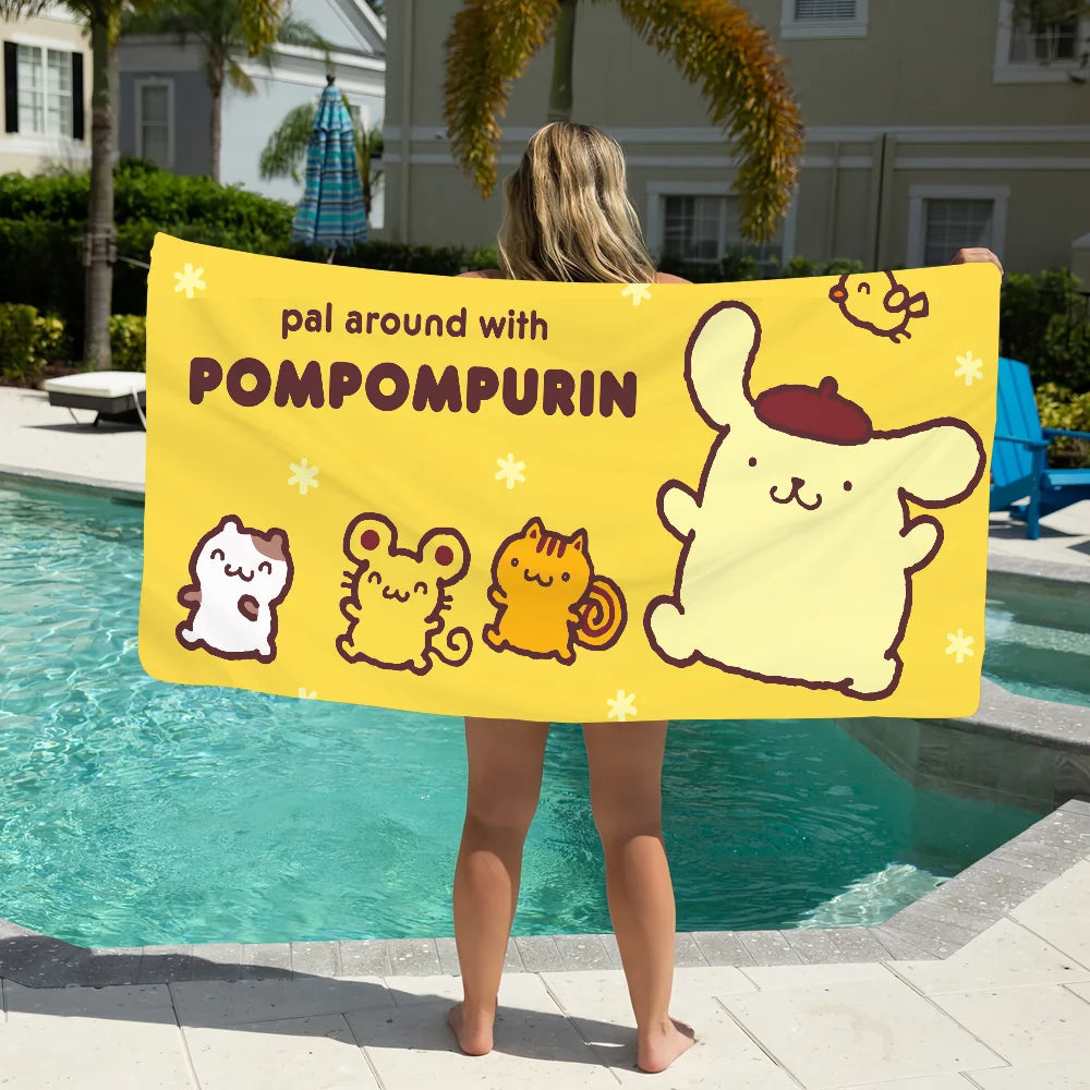 Pompompurin Quick-Dry Beach Towel | Cartoon Sports Travel Towel