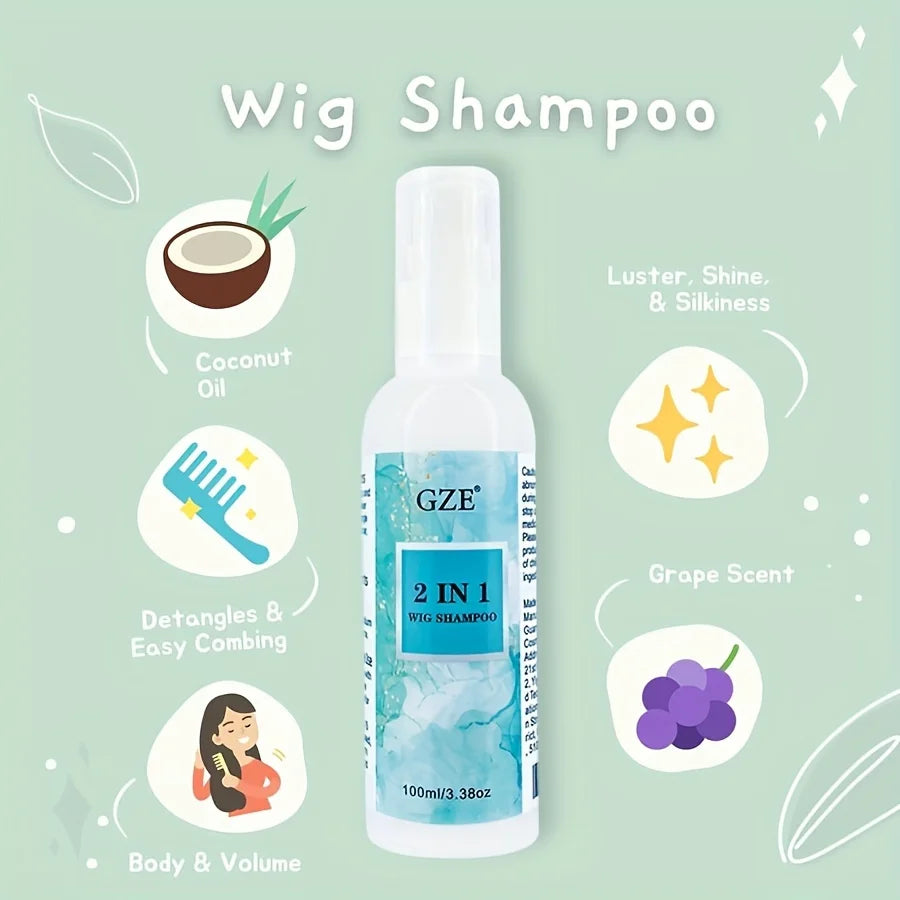 GZE 2-in-1 Synthetic Wig Shampoo | Deep Clean & Moisturize Wig Shampoo Peaceful Pleasures Health and Wellness