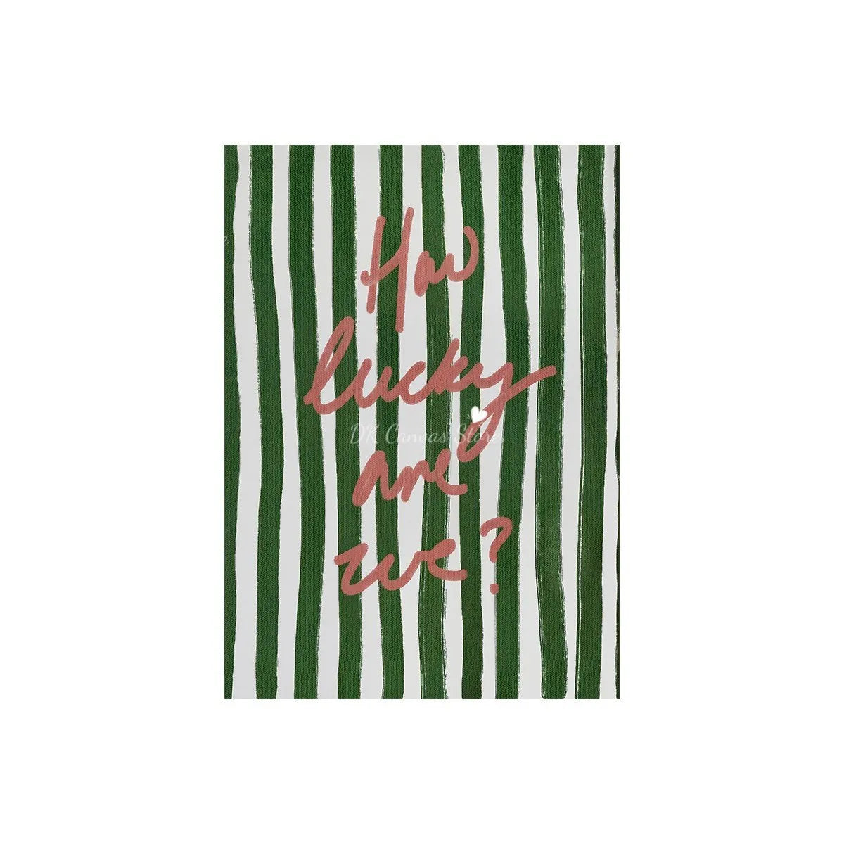 "How Lucky Are We" Quote Canvas Print Poster Modern Heart Stripe Art Prints Bedroom Living Room Wall Art Home Decor Poster Peaceful Pleasures Health and Wellness F 55x75cm