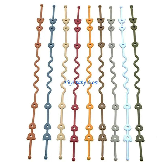 Colorful Silicone Pacifier Chain Clip – Stroller & Chair Holder Pacifier Chain Clip Peaceful Pleasures Health and Wellness