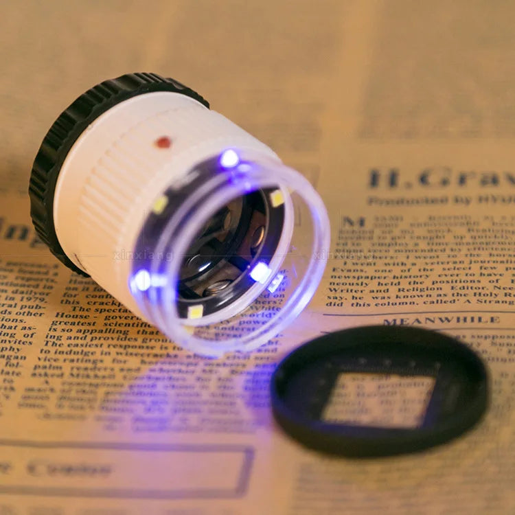 30X Magnifier Cylindrical Scale Optical Glass Lens Focusing High-Definition Magnifying Glass Antique Jewelry Peaceful Pleasures Health and Wellness