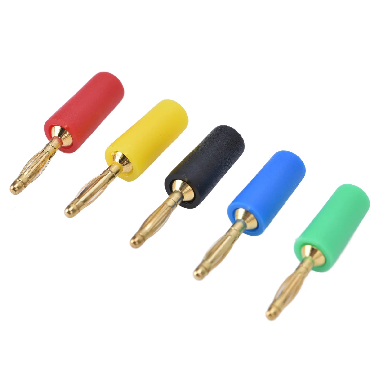 Bananas Connector Gold Plated Copper Easy Installation Banana Plug Good Electrical Conductivity Various Colours for Connection Peaceful Pleasures Health and Wellness