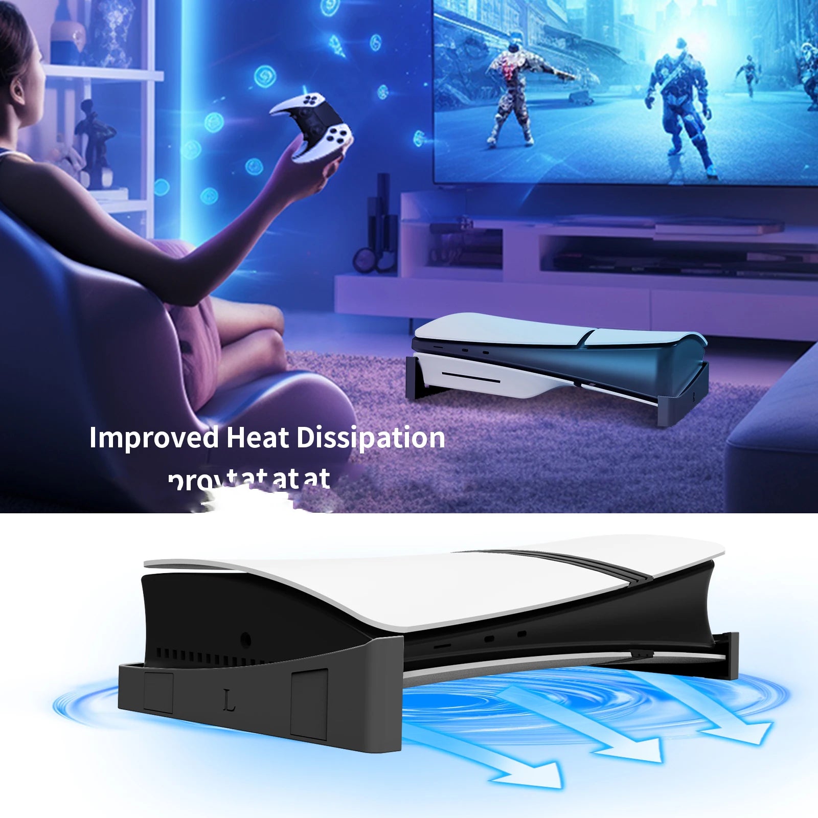 For PS5 Pro/For PS5 Slim Stand For PS5 Pro/For PS5 Slim Console Horizontal Stand For PS 5 Pro/Slim Editions Base Holder Peaceful Pleasures Health and Wellness