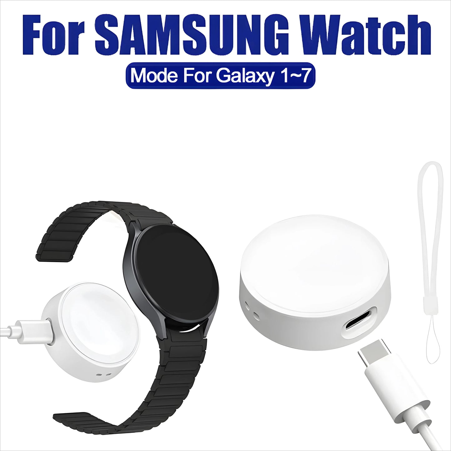 For Samsung Watch 7 Wireless Magnetic Charger Type C Port Dock Charging for Galaxy Watch 7 6 5 4 3 Ultra Peaceful Pleasures Health and Wellness