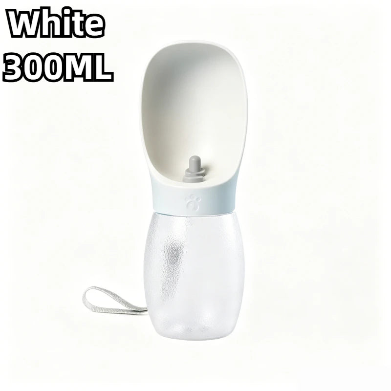 300ML Dog Water Bottle Portable Pet Water Dispenser For Small Big Dogs Cat Walking Outdoor Travel Leakproof Drinking Bowl Feeder Peaceful Pleasures Health and Wellness WHITE 300ML