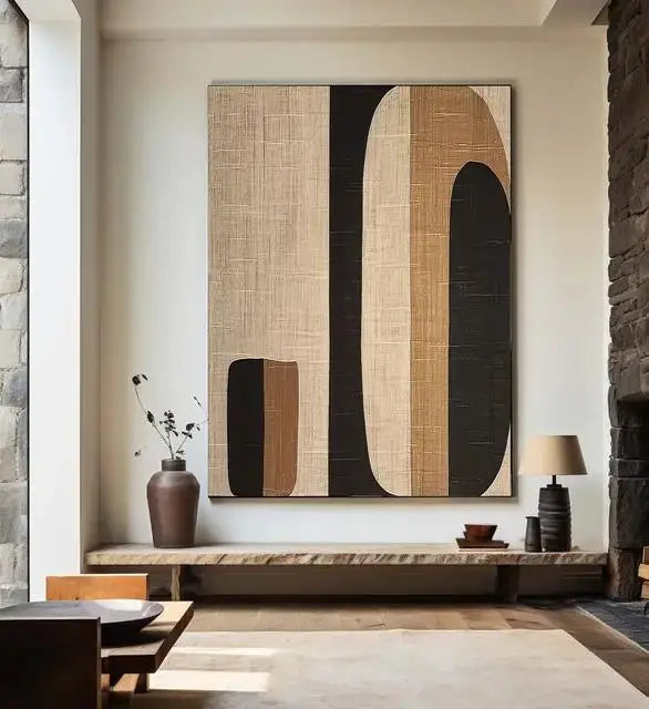 WabiSabi Minimalist Abstract Canvas Wall Art – Brown & Black Canvas Wall Art Peaceful Pleasures Health and Wellness 3 40x60cm Unframed