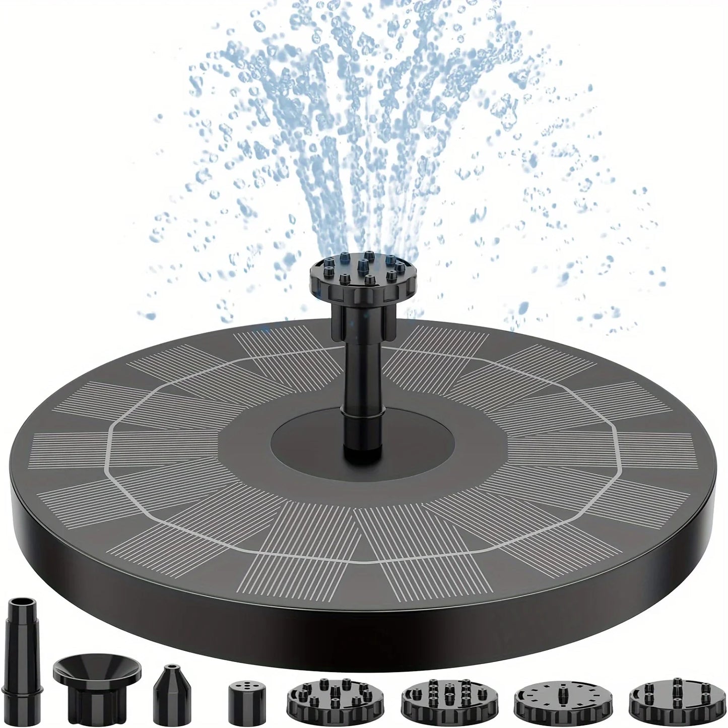 2.5W Solar Fountain Pump – 6 Nozzles, Bird Bath & Pond