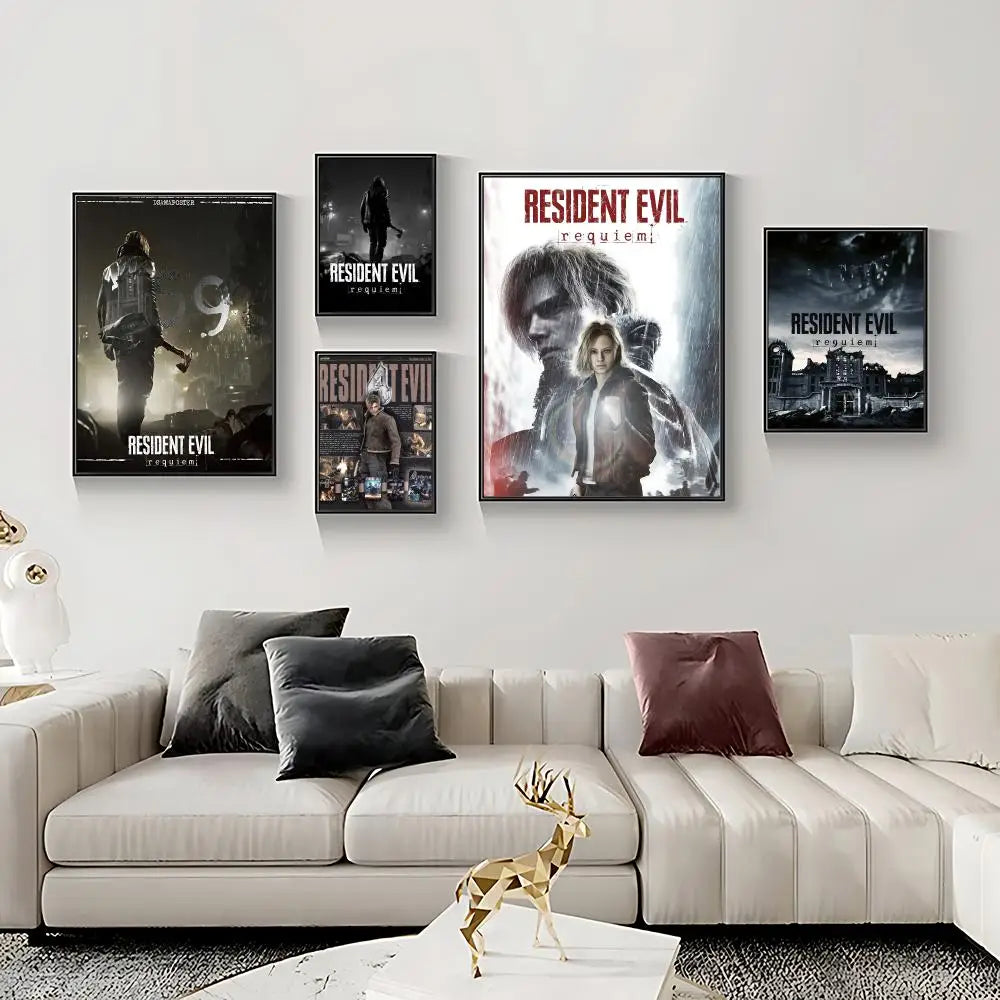Resident Evil Requiem Poster HD Self Adhesive Waterproof Wall Art Ideal for Home Office Dorm Bedroom Great Gift Peaceful Pleasures Health and Wellness