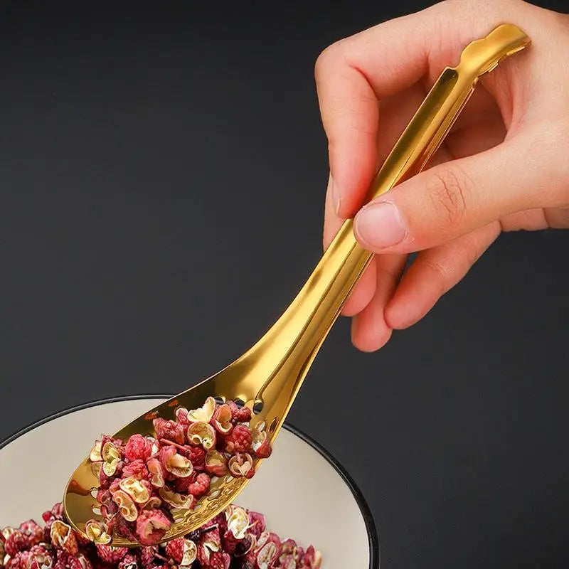 Stainless Steel Slotted Spoon – Caviar & Sauce Kitchen Tool