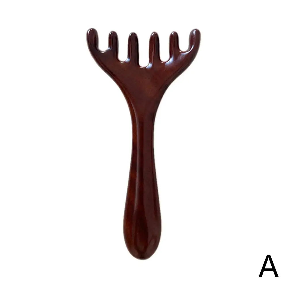 Brass Rosewood Gua Sha Facial Massager | Lotus Acupoint Tool