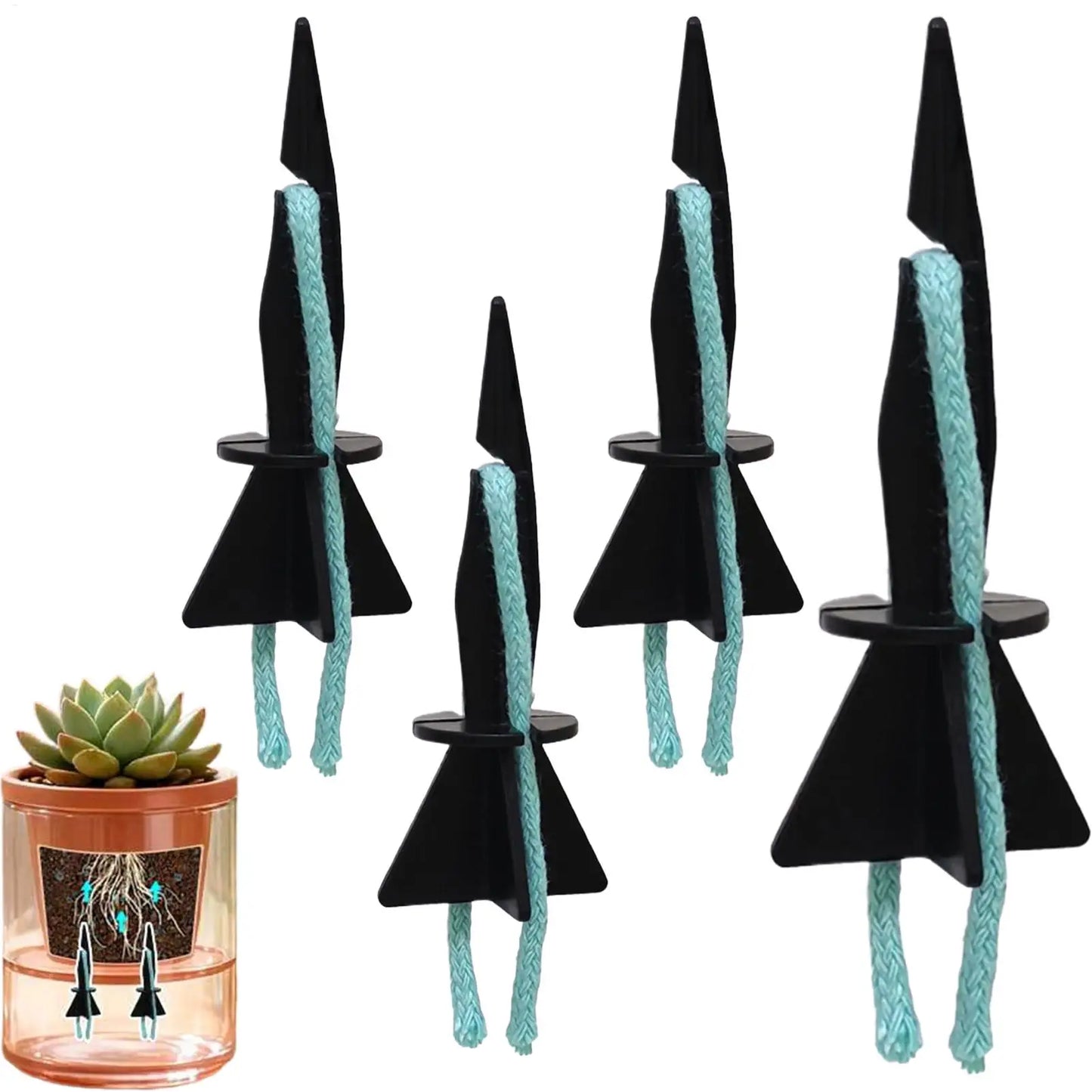 4pcs Plant Water Absorber Set Self-Watering Tool with Sharp Pointed Tip Watering Spikes Vacation Auto Irrigation System Peaceful Pleasures Health and Wellness