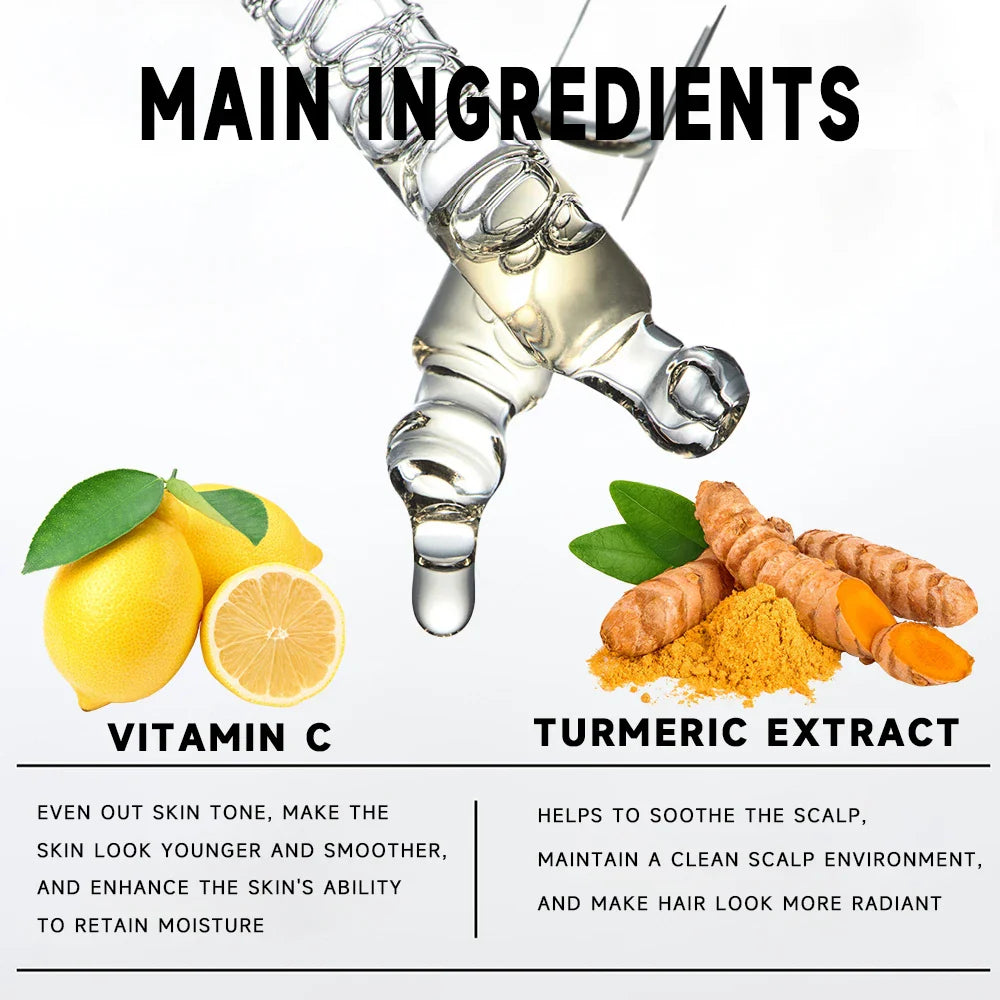 Turmeric & Vitamin C Leave-In Hair Oil – Frizz & Shine 40/60ml