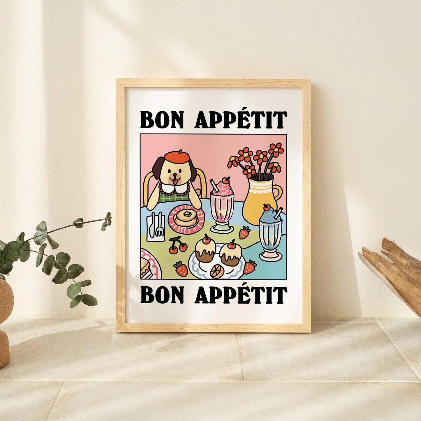 Funny Cat Canvas Wall Art | Spaghetti & Espresso Kitchen Decor