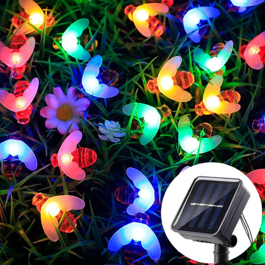 Solar Bee String Lights Outdoor Waterproof LED Garden Decor Solar String Lights Peaceful Pleasures Health and Wellness