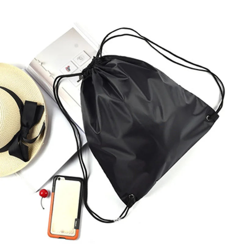 Drawstring Backpack Storage Bag Solid Color Portable for School Sport Travel Shoes Cycling Storage Bag Solid Color Portable Peaceful Pleasures Health and Wellness