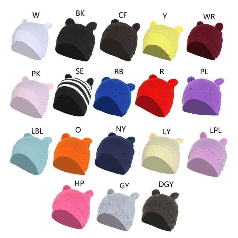 Infant Cotton Baby Bonnet Hospital Hat | Soft Solid Color 0-24M