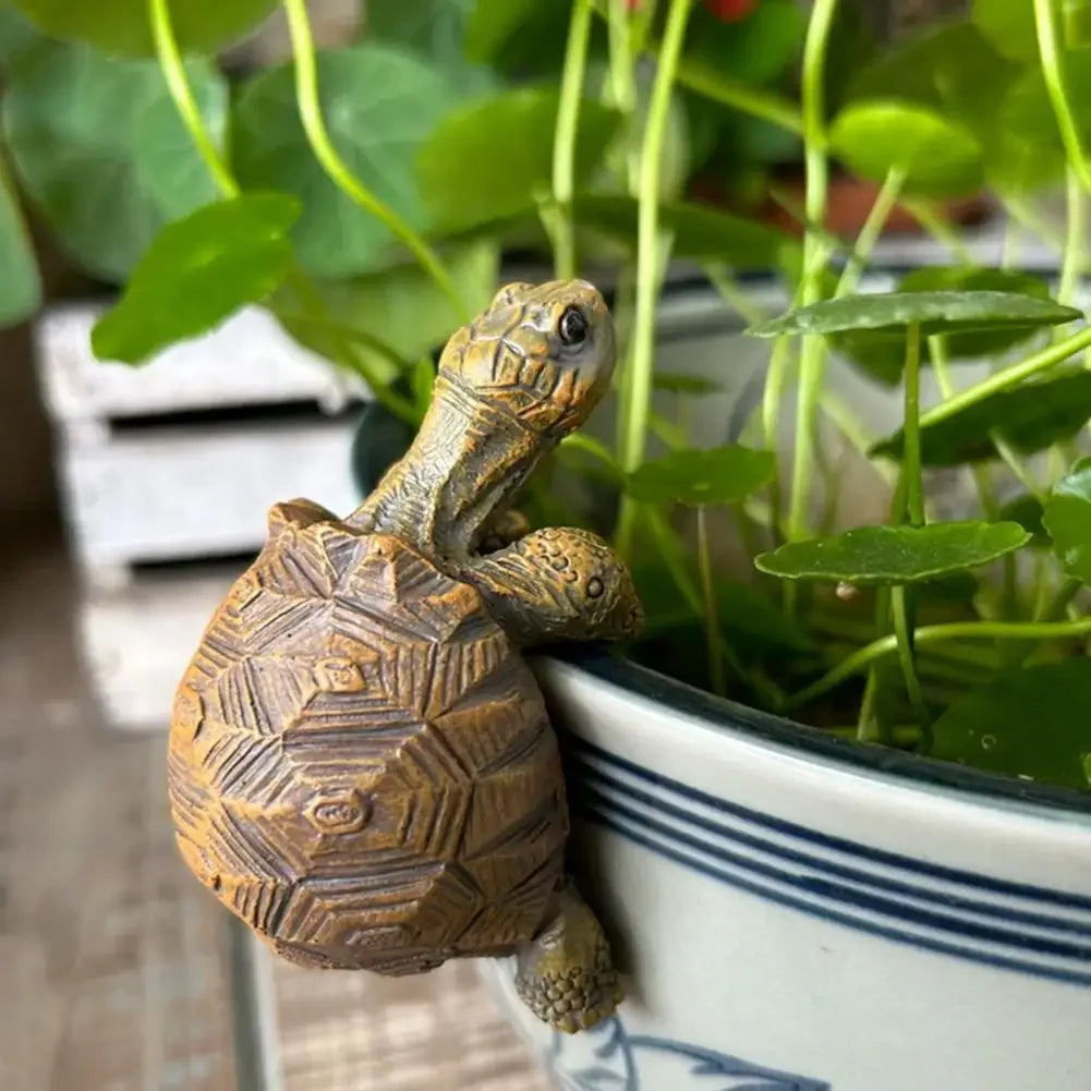 1/2Pcs Creative Simulation of Small Turtles Resin Crafts Gardening Balcony Flower Pot Decoration Home Fish Tank Small Ornaments Peaceful Pleasures Health and Wellness