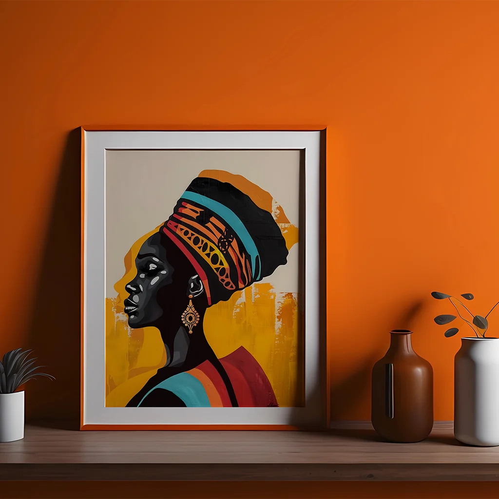 Abstract Wall Art Ethnic African Tribal Female Modern Abstract Oil Painting Canvas Painting Western Style Living Room Wall Decor Peaceful Pleasures Health and Wellness