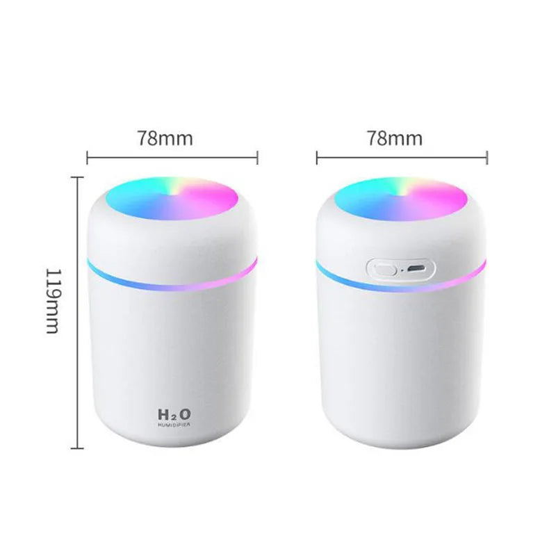Portable Mini LED Light Cup Spray Humidifier Spray Mist Double Wet Aroma Essential Oil Diffuser H2O Car Air Humidifiers Peaceful Pleasures Health and Wellness