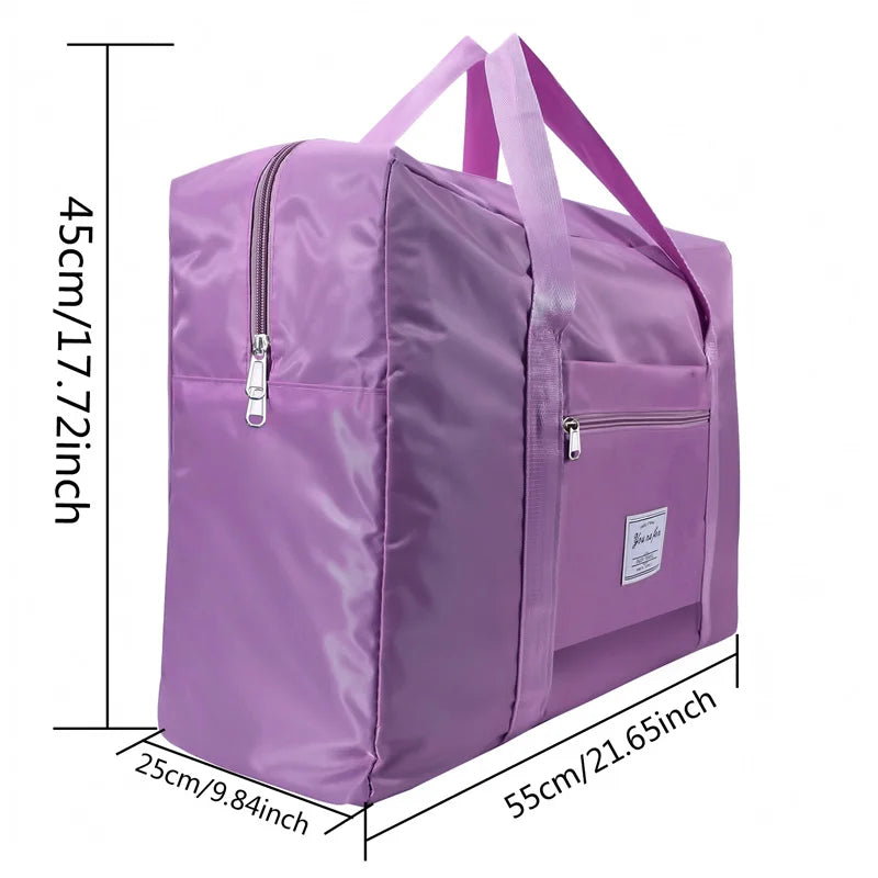 S-XL Multifunctional Folding Travel Bags Waterproof Single Shoulder Hand Luggage Bag Large Capacity Portable Luggage Storage Peaceful Pleasures Health and Wellness Purple