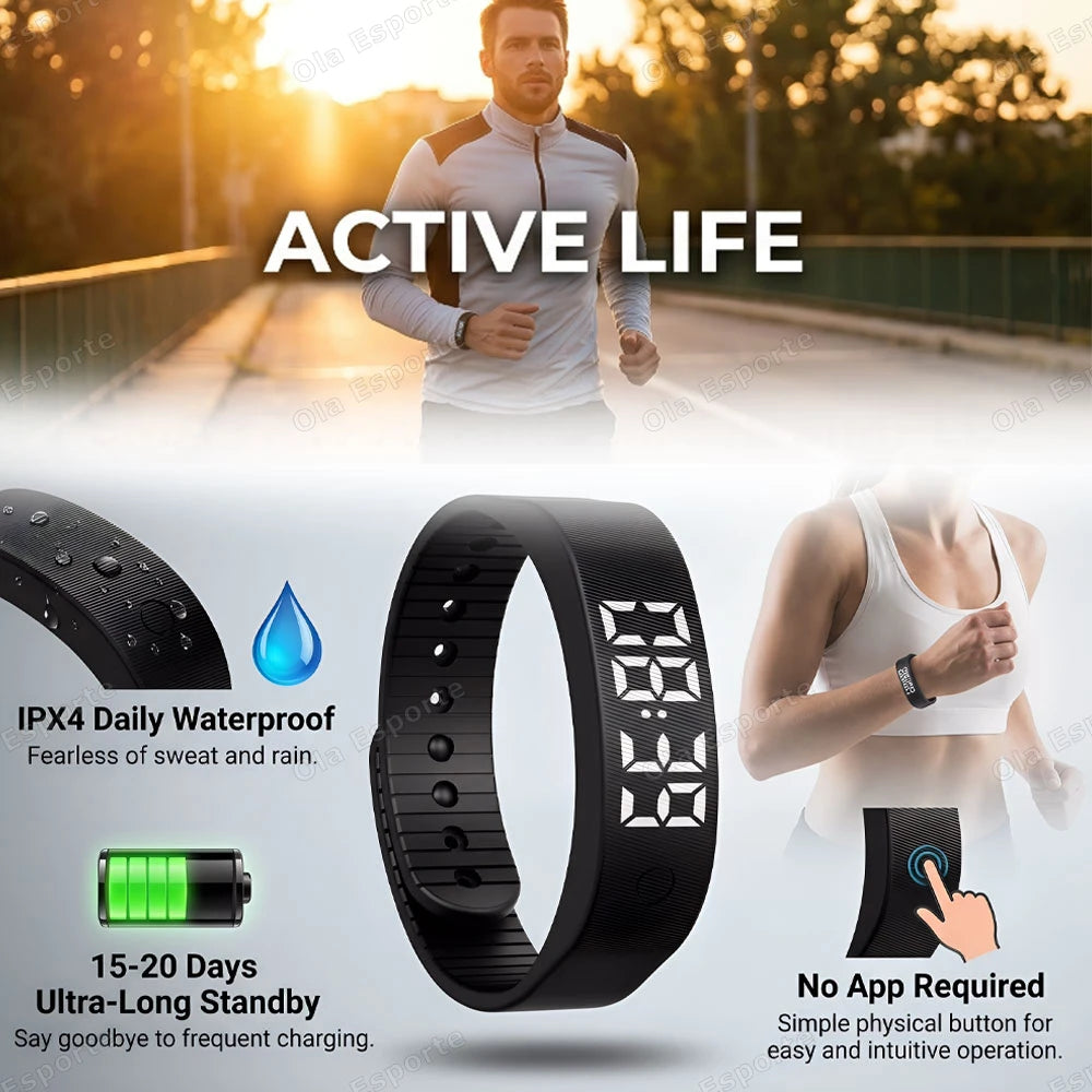 LED Fitness Bracelet | Alarm, Step Counter & Sleep Tracker