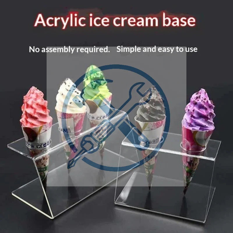 Clear Acrylic Ice Cream Cone Holder & Party Dessert Stand