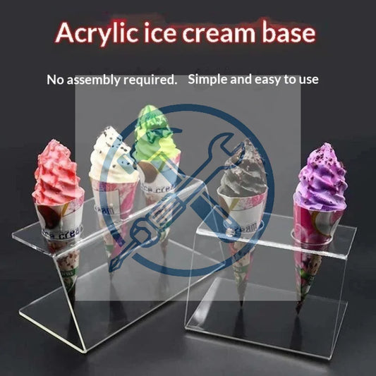 Clear Acrylic Ice Cream Cone Holder & Party Dessert Stand Dessert Display Stand Peaceful Pleasures Health and Wellness