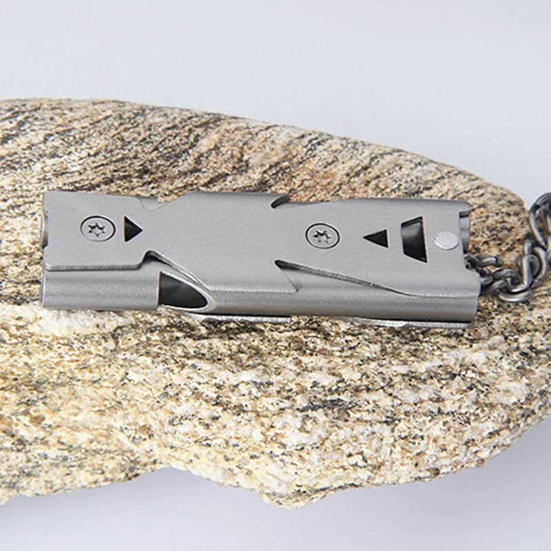 120dB Aluminum Alloy Emergency Survival Whistle | SOS Safety Emergency Survival Whistle Peaceful Pleasures Health and Wellness Silver