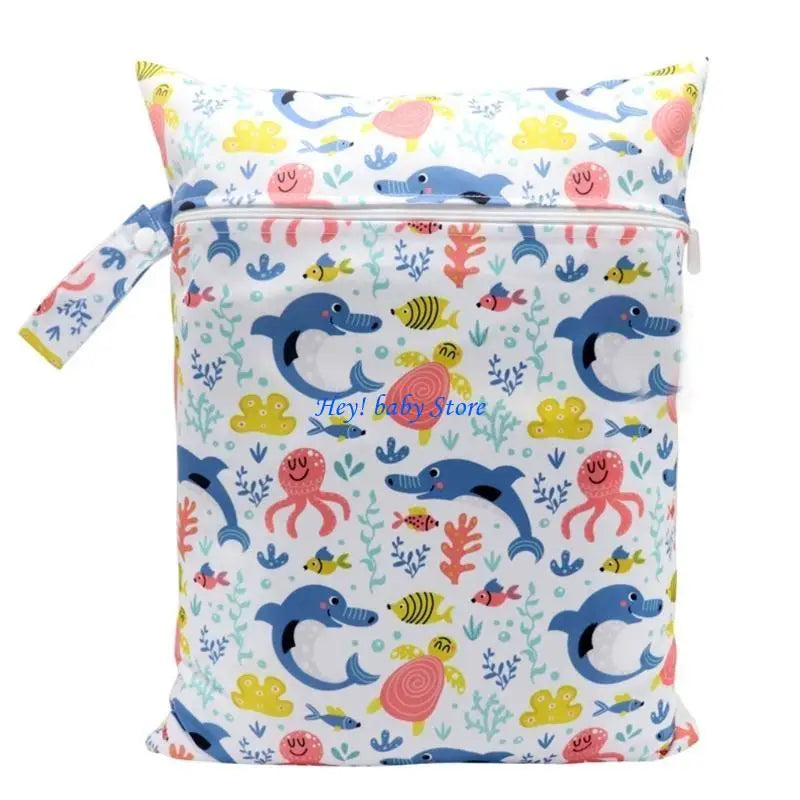 Foldable Baby Diaper Bag | Cartoon Print Stroller Pack