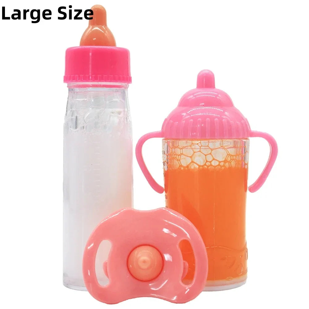Baby Doll Feeding Bottle Set – 2 Bottles & Pacifier | 17" Dolls