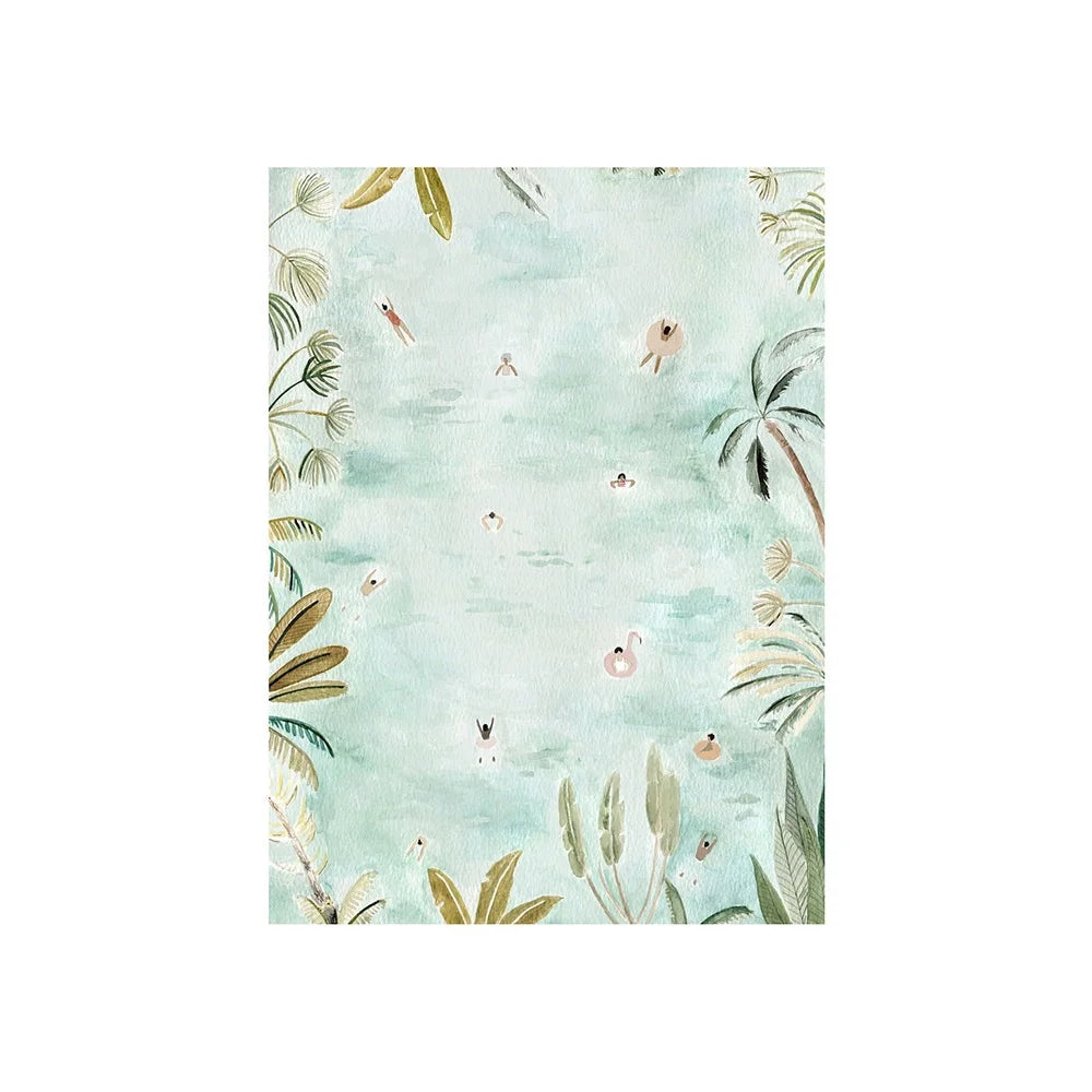 Tropical Beach Pool Canvas Wall Art Print | Unframed Poster